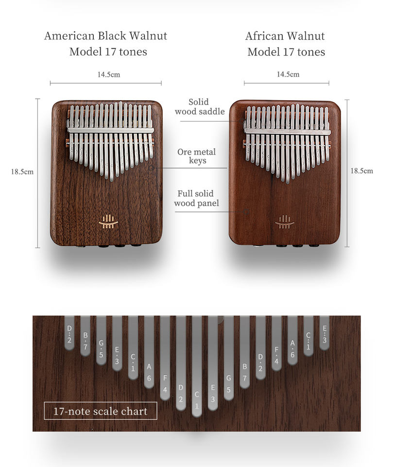 Kalimba Elettrica A-17 in Noce - Musical Instrument Drum recensione e prezzo