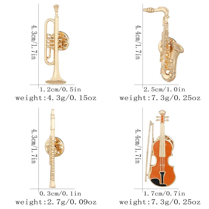 Spilla Dorata a Forma di Violi - Musical Instrument In Orchestra recensione e prezzo